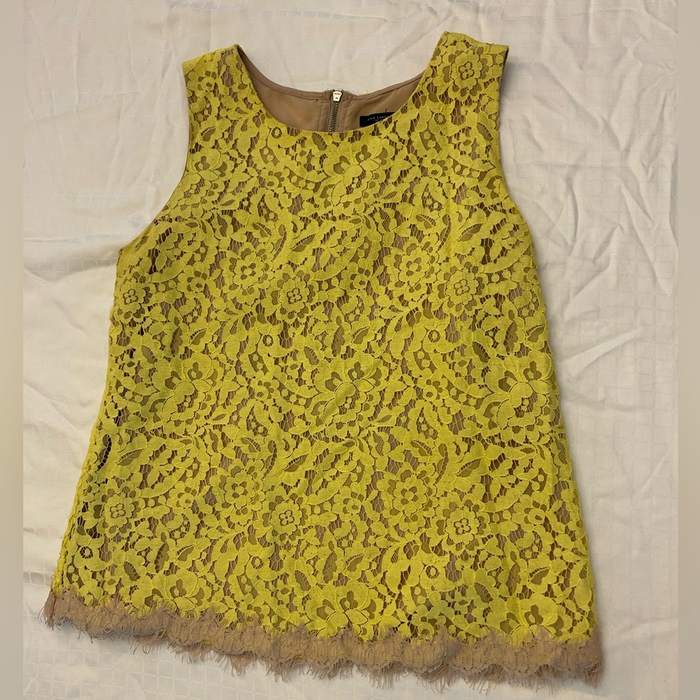Ann Taylor Yellow Lacy Top